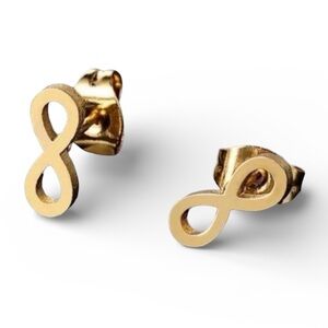 Gold Infinity Stud Earrings - Unbranded